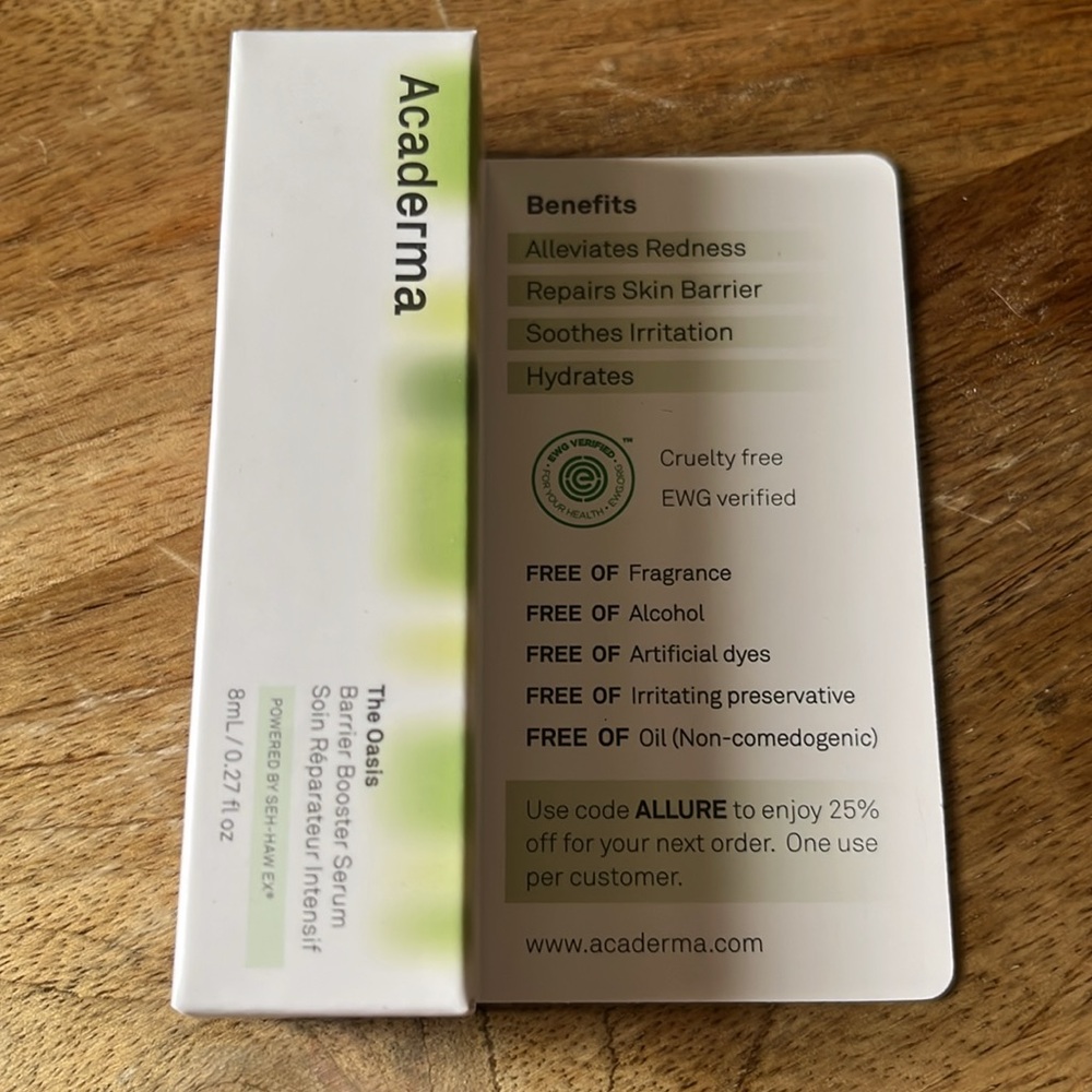 3/$15 Acaderma The Oasis Barrier Booster Serum Mini Size
